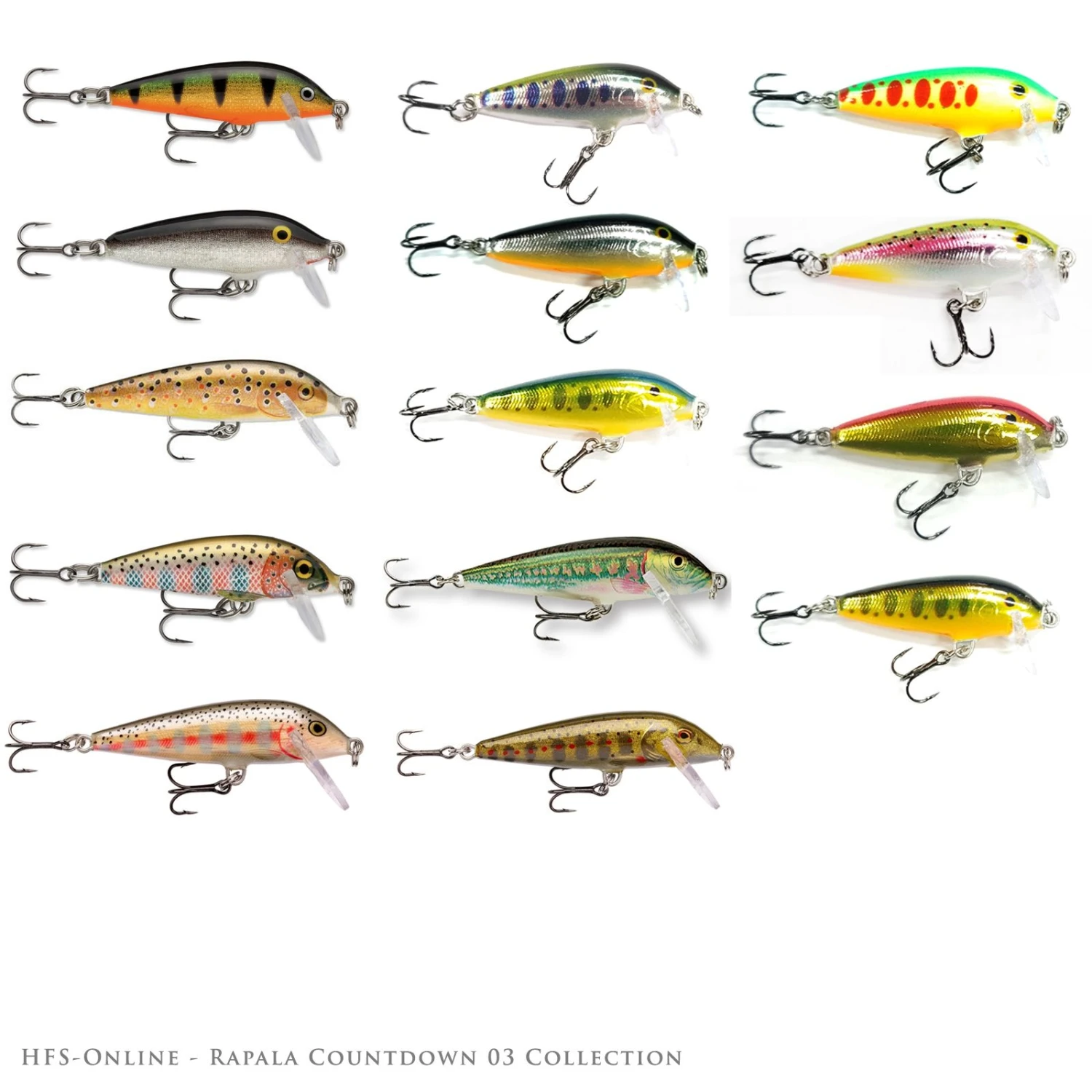 Rapala Countdown Sinking 3cm (4g) Fishing Lure - Variation 3 Rapala Countdown Sinking 3cm (4g) Fishing Lure - Variation
